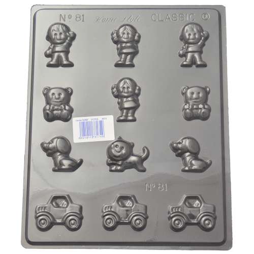 Boy, Girl, Dog, Cat, Teddy Bear Chocolate Mould - Click Image to Close